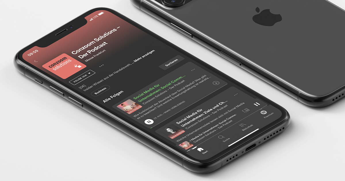 Der Spotify-Kanal von Conzoom Solutions auf einem Smartphone-Display