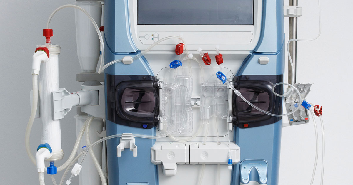 A dialysis machine with medical grade TPE components